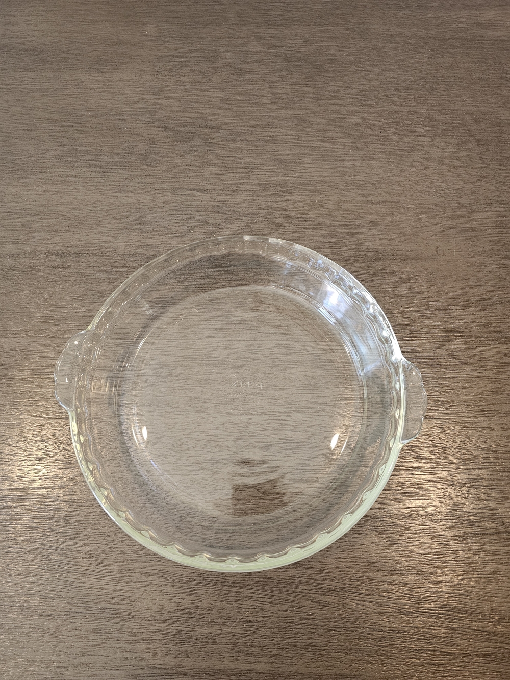 Vintage Pyrex Clear Glass Baking Pie Dish with Handles